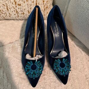 Kenneth Cole Women's Navy Embellished Heels